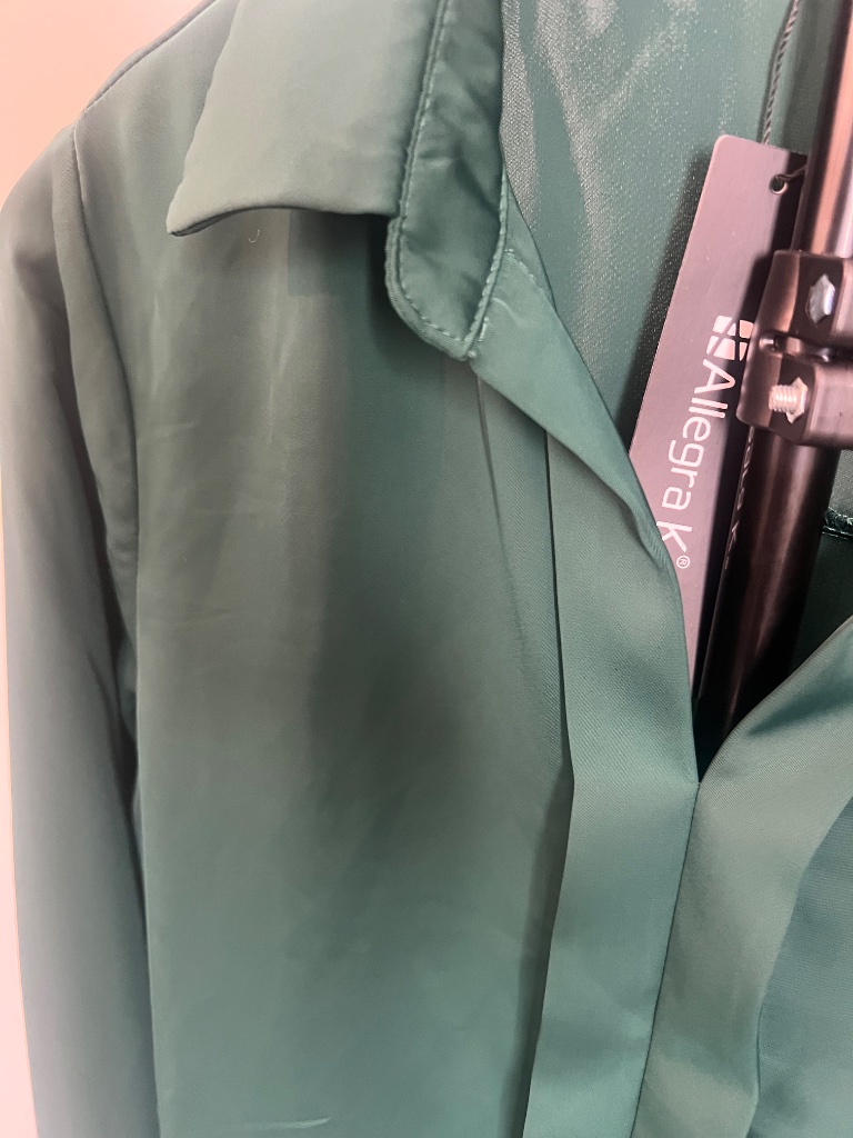 Allegra K Hunter Green Satin Blouse Nwt | Size Extra Small — image 2 of 3